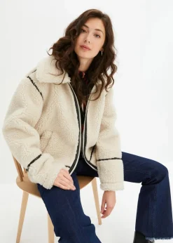 Best Lammfellimitat-Jacke Damen Bekleidung·Hosen|Nachhaltigere Materialien