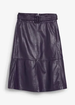 Damen bonprix Bekleidung·Sportbekleidung|Röcke|Lammnappa-Lederrock mit Gürtel (2-tlg.-Set)