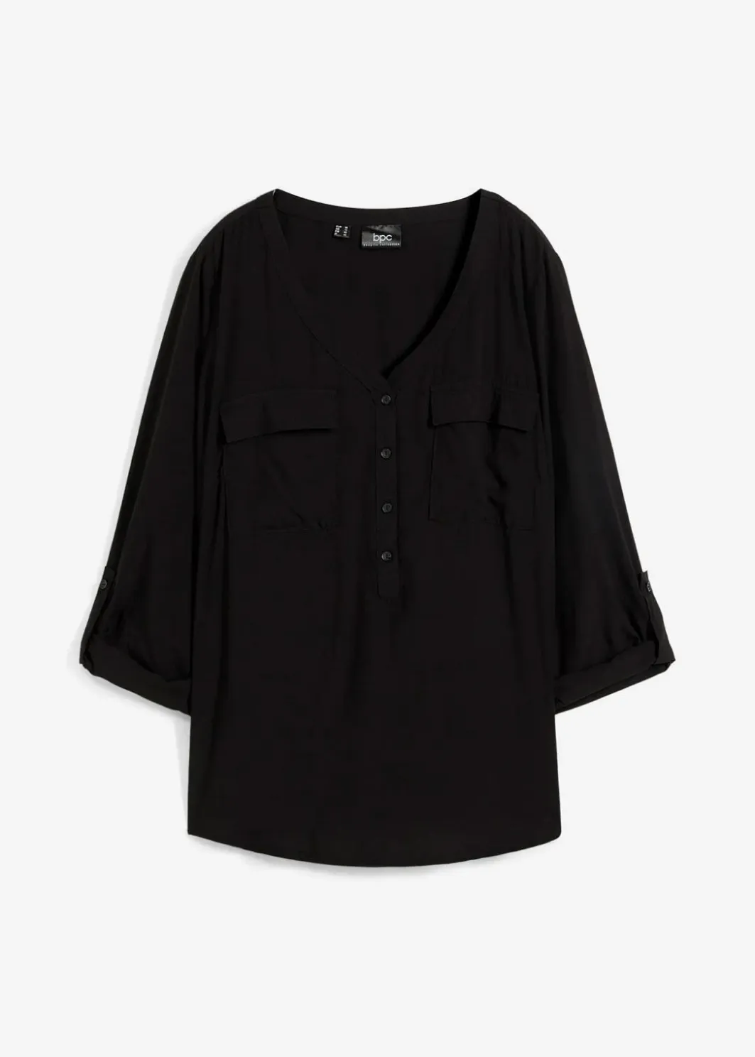 Clearance Langarm Bluse mit V-Ausschnitt aus fließender Viskose Damen Bekleidung·Jacken & Mäntel|Blusen & Tuniken