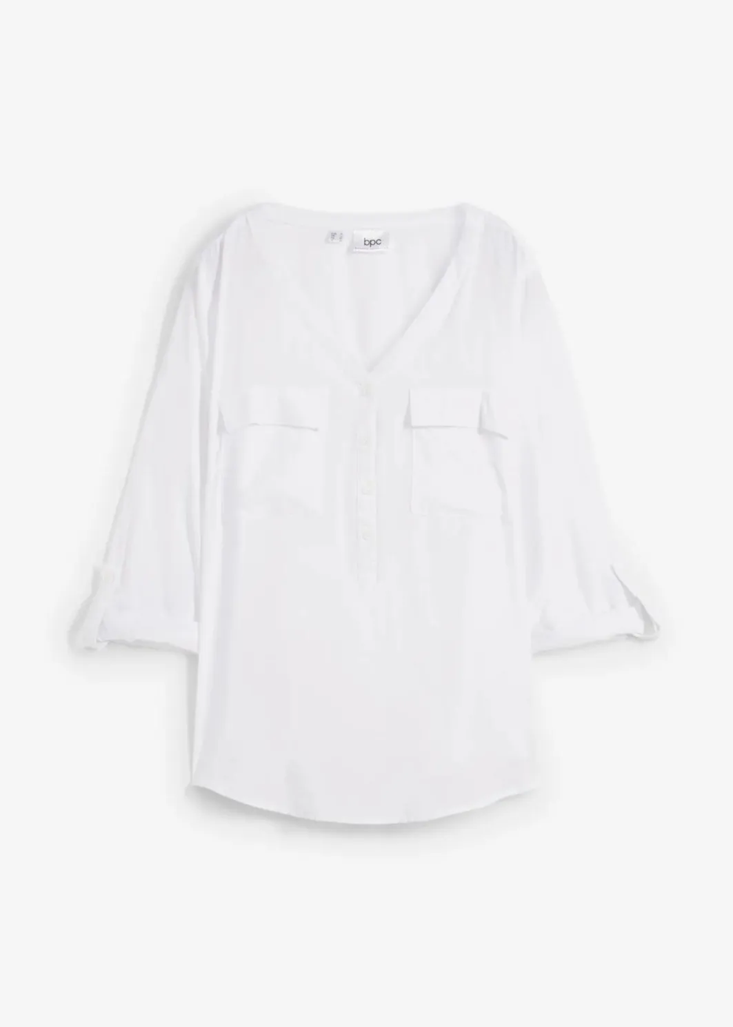 Damen bonprix Nachhaltigere Materialien|Blusen & Tuniken|Langarm Bluse mit V-Ausschnitt aus fließender Viskose