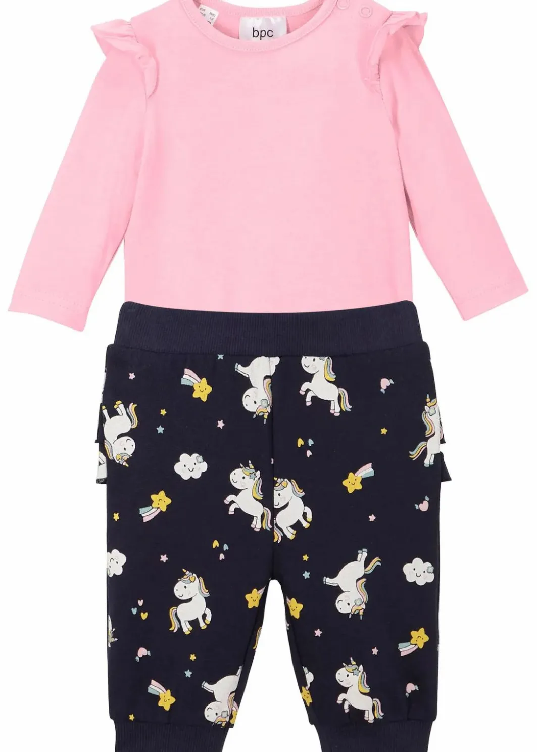 Kinder bonprix Hosen & Leggings|Shirts & Pullover|Langarmbody und Sweathose aus Bio-Baumwolle (2-tlg.Set)