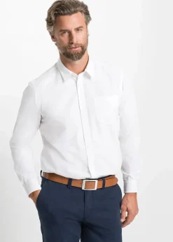 Herren bonprix Hemden|Große Größen|Langarmhemd aus reiner Baumwolle