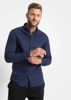 Best Langarmhemd aus reiner Baumwolle, Slim Fit Herren Große Größen|Hemden