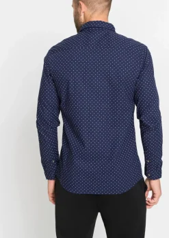 Best Langarmhemd aus reiner Baumwolle, Slim Fit Herren Große Größen|Hemden