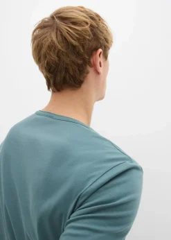 Online Langarm-Henleyshirt aus reiner Bio-Baumwolle, Slim Fit Herren Shirts & Polos|Große Größen