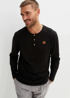 Online Langarm-Henleyshirt aus reiner Bio-Baumwolle (2er Pack) Herren Shirts & Polos|Große Größen