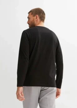Online Langarm-Henleyshirt aus reiner Bio-Baumwolle (2er Pack) Herren Shirts & Polos|Große Größen