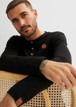 Online Langarm-Henleyshirt aus reiner Bio-Baumwolle (2er Pack) Herren Shirts & Polos|Große Größen