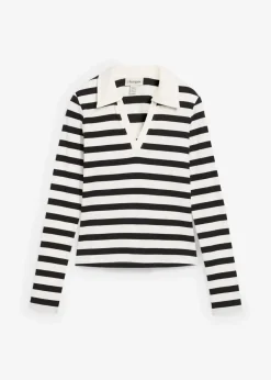 Sale Langarm-Poloshirt aus Rippe Damen Shirts & Tops|Nachhaltigere Materialien
