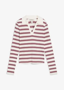 Discount Langarm-Poloshirt aus Rippe Damen Nachhaltigere Materialien|Shirts & Tops