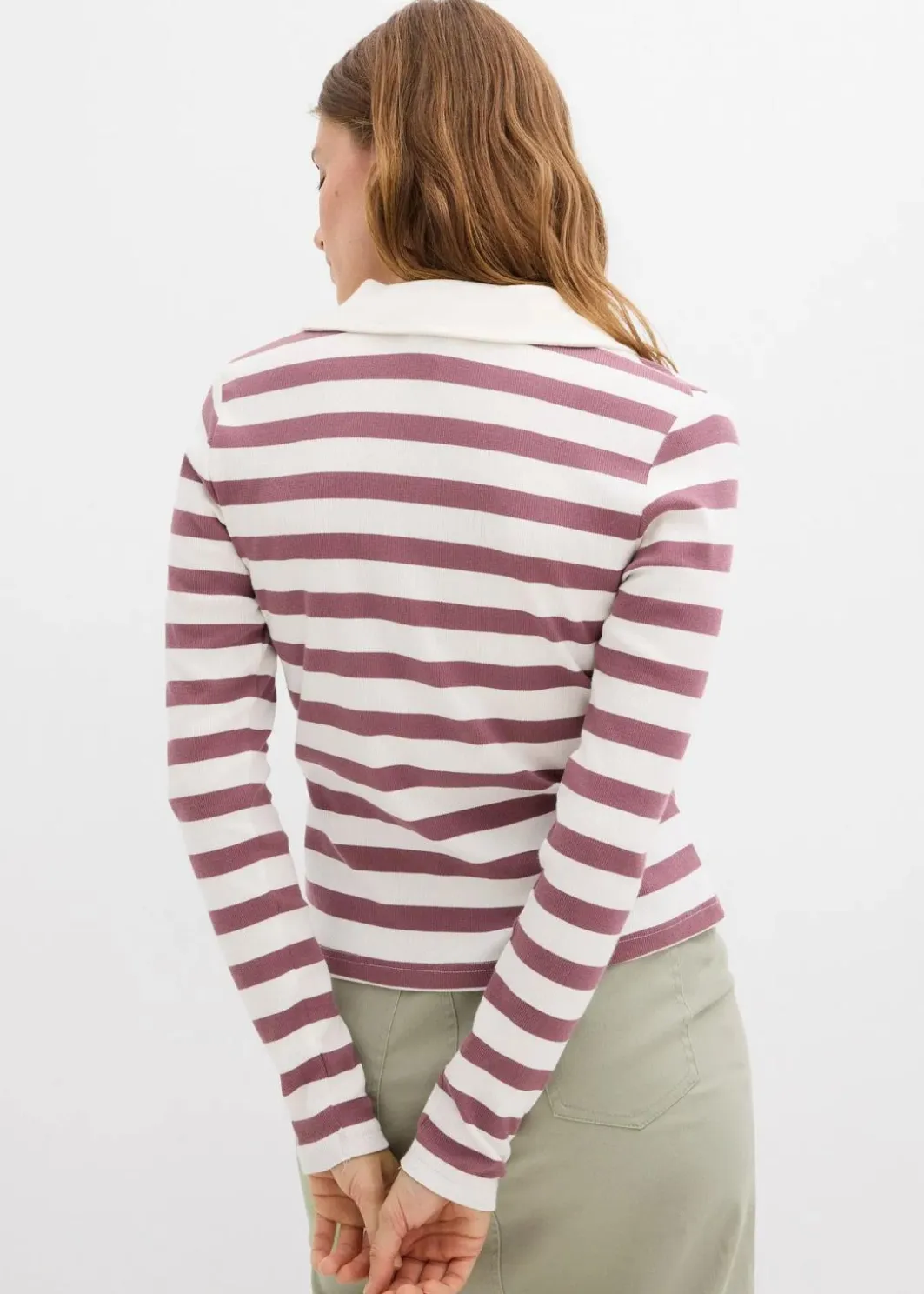 Discount Langarm-Poloshirt aus Rippe Damen Nachhaltigere Materialien|Shirts & Tops