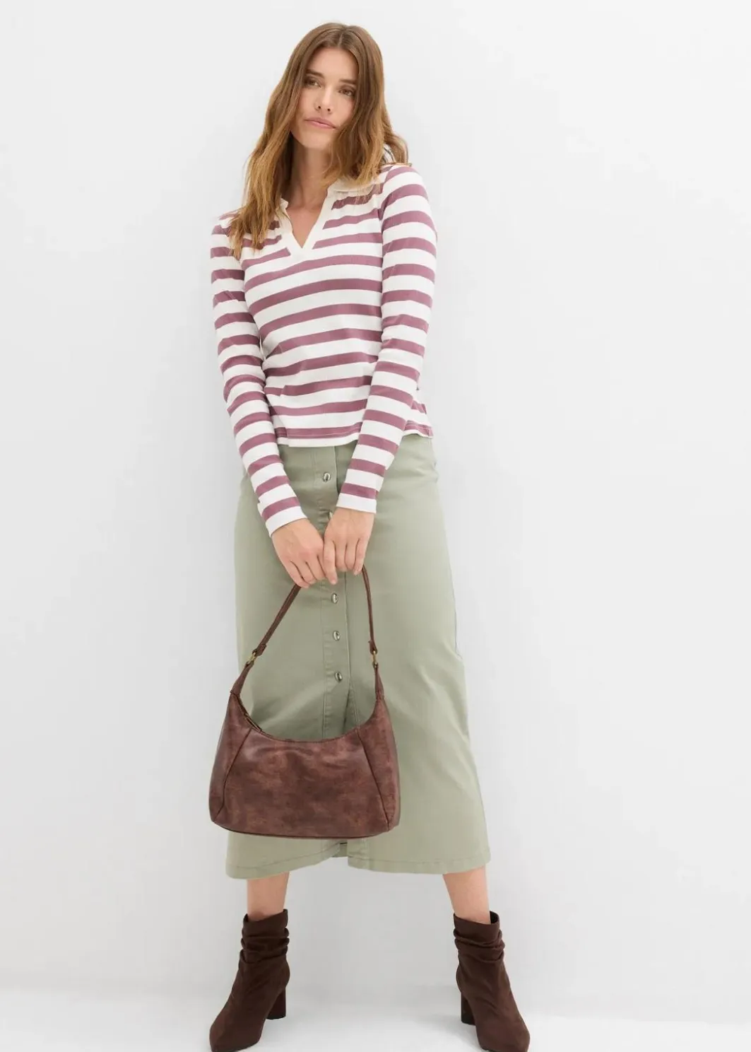 Discount Langarm-Poloshirt aus Rippe Damen Nachhaltigere Materialien|Shirts & Tops