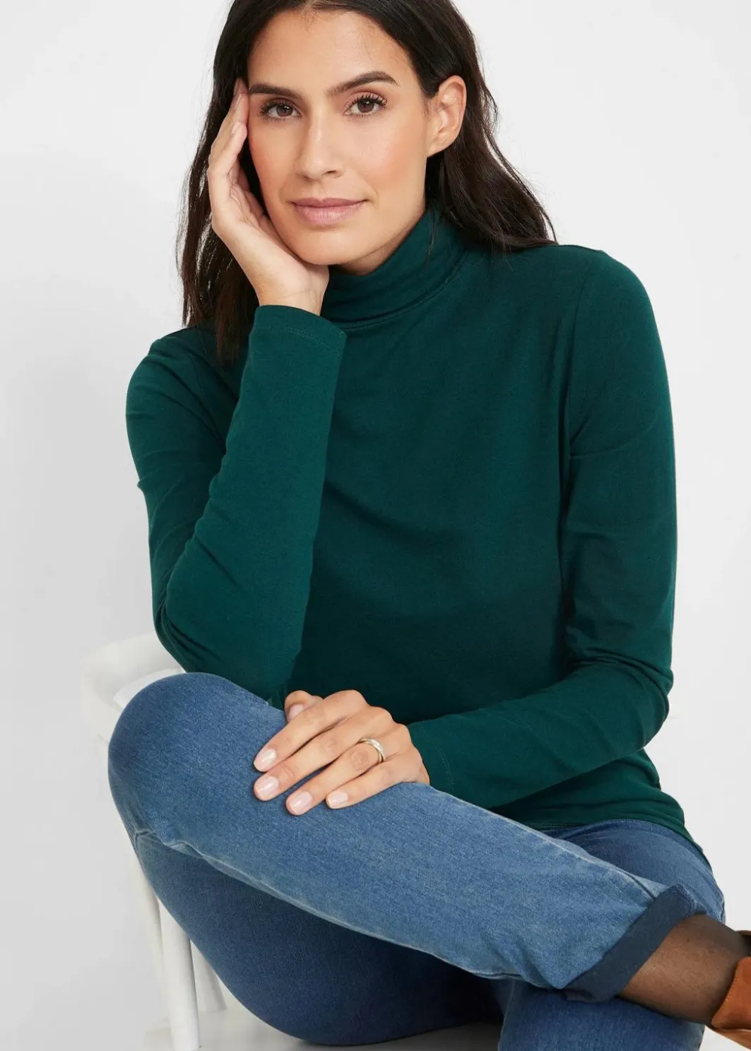 Damen bonprix Bekleidung·Röcke|Nachhaltigere Materialien|Langarmshirt (2er Pack)