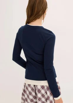 Outlet Langarmshirt aus Baumwollmix Damen Shirts & Tops