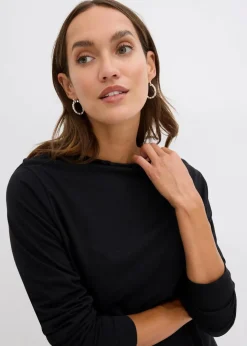 Discount Langarmshirt aus Baumwollmix Damen Shirts & Tops|Nachhaltigere Materialien