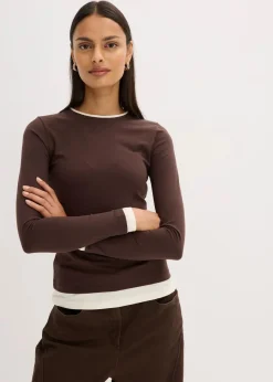 Clearance Langarmshirt aus Baumwollmix Damen Shirts & Tops