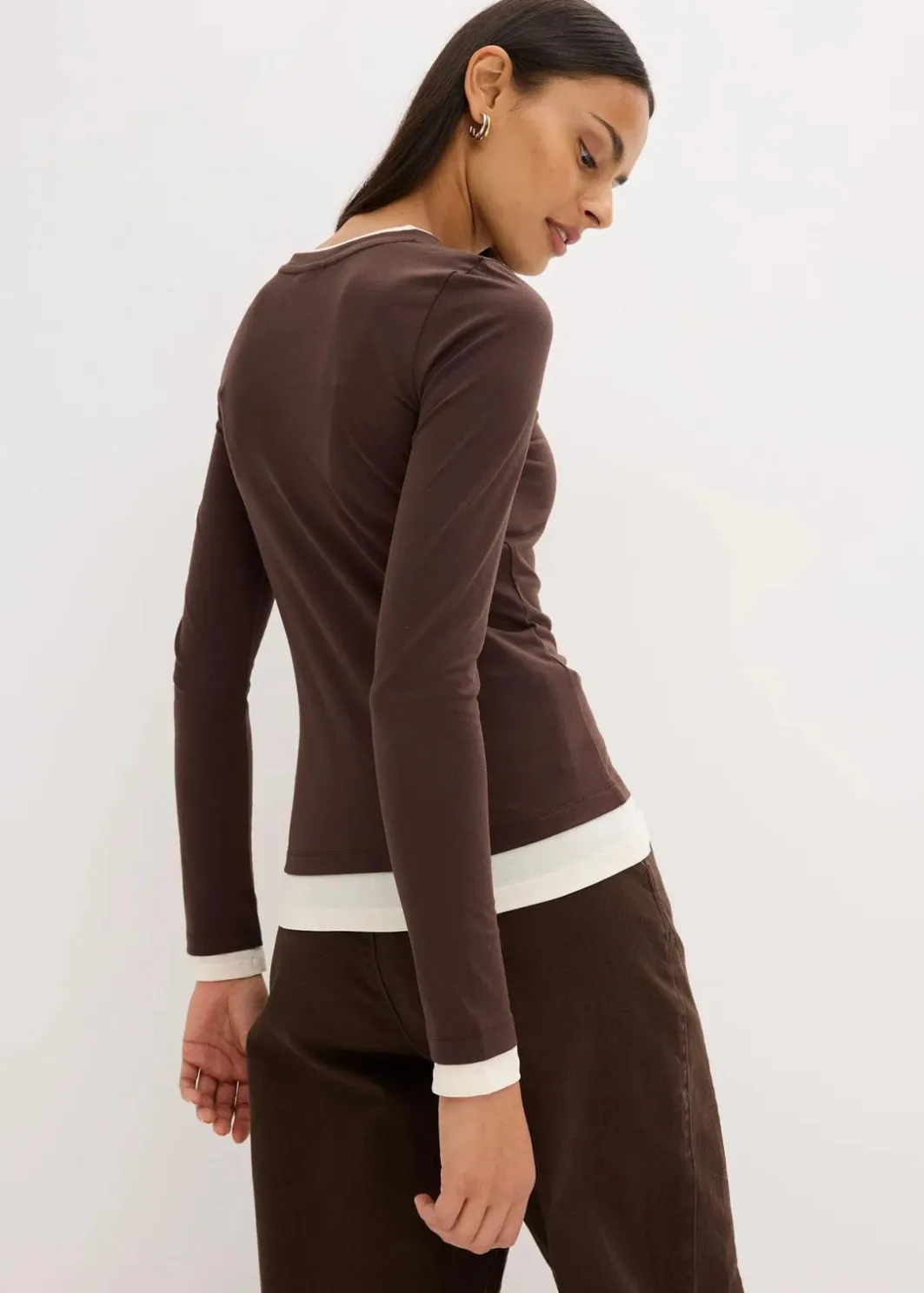 Clearance Langarmshirt aus Baumwollmix Damen Shirts & Tops