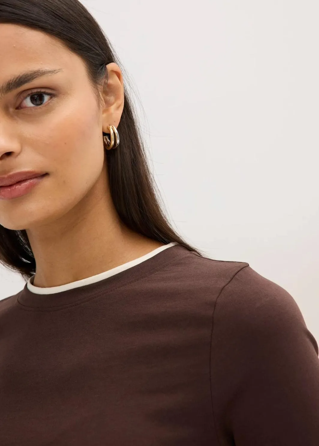 Clearance Langarmshirt aus Baumwollmix Damen Shirts & Tops