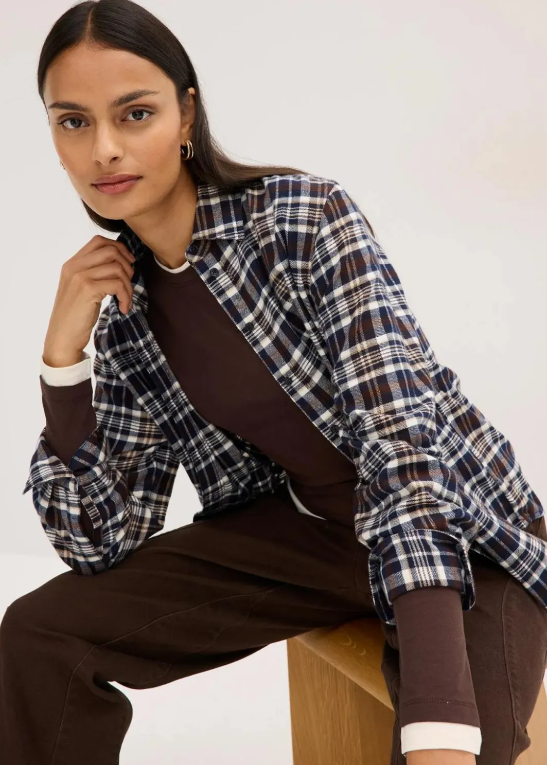 Clearance Langarmshirt aus Baumwollmix Damen Shirts & Tops