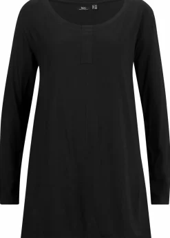 Outlet Langarmshirt aus Baumwoll-Viskose-Mix Damen Shirts & Tops
