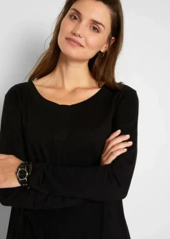 Outlet Langarmshirt aus Baumwoll-Viskose-Mix Damen Shirts & Tops