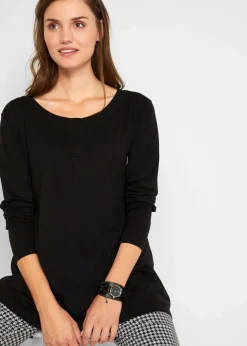 Outlet Langarmshirt aus Baumwoll-Viskose-Mix Damen Shirts & Tops