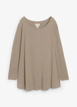 Damen bonprix Shirts & Tops|Langarmshirt aus Baumwoll-Viskose-Mix