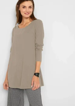Damen bonprix Shirts & Tops|Langarmshirt aus Baumwoll-Viskose-Mix