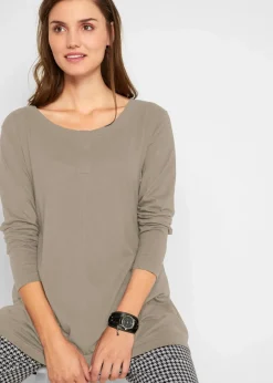 Damen bonprix Shirts & Tops|Langarmshirt aus Baumwoll-Viskose-Mix