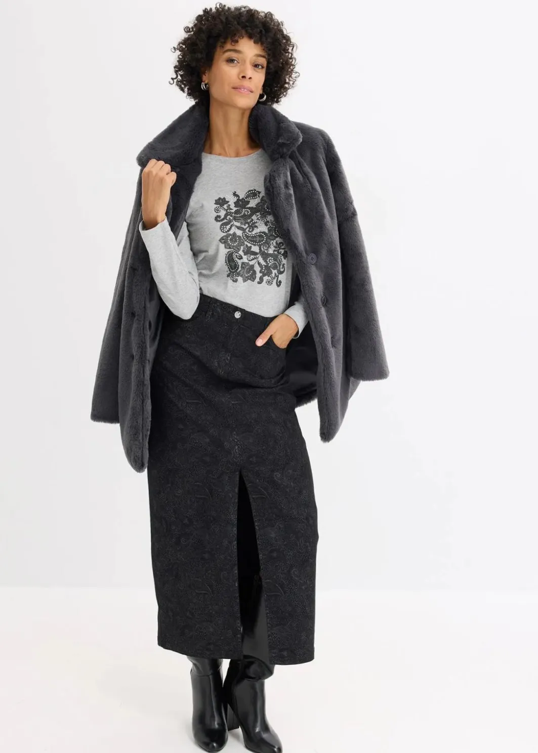 Langarmshirt aus Bio-Baumwolle mit dekorativem Print Damen Shirts & Tops|Nachhaltigere Materialien
