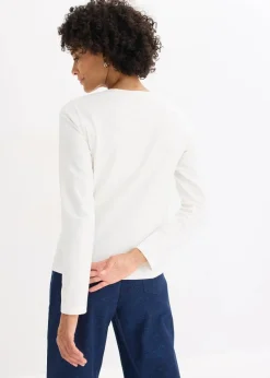 Damen bonprix Nachhaltigere Materialien|Shirts & Tops|Langarmshirt aus Bio-Baumwolle mit dekorativem Print