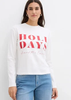 Online Langarmshirt aus Bio-Baumwollmix Damen Shirts & Tops|Nachhaltigere Materialien