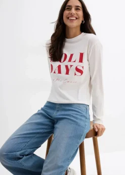 Online Langarmshirt aus Bio-Baumwollmix Damen Shirts & Tops|Nachhaltigere Materialien