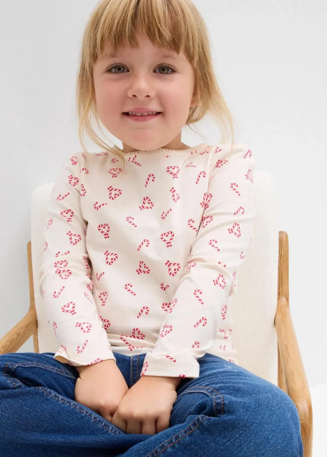 Outlet Langarmshirt aus elastischem Bio-Baumwoll-Mix Kinder Mädchen 2-8 Jahre·Nachhaltigere Materialien|Mädchen 9-16 Jahre·Nachhaltigere Materialien