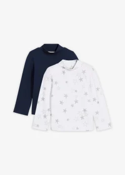 Kinder bonprix Mädchen 2-8 Jahre·Nachhaltigere Materialien|Mädchen 9-16 Jahre·Nachhaltigere Materialien|Langarmshirt aus elastischem Bio-Baumwoll-Mix (2er Pack)