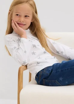 Kinder bonprix Mädchen 2-8 Jahre·Nachhaltigere Materialien|Mädchen 9-16 Jahre·Nachhaltigere Materialien|Langarmshirt aus elastischem Bio-Baumwoll-Mix (2er Pack)