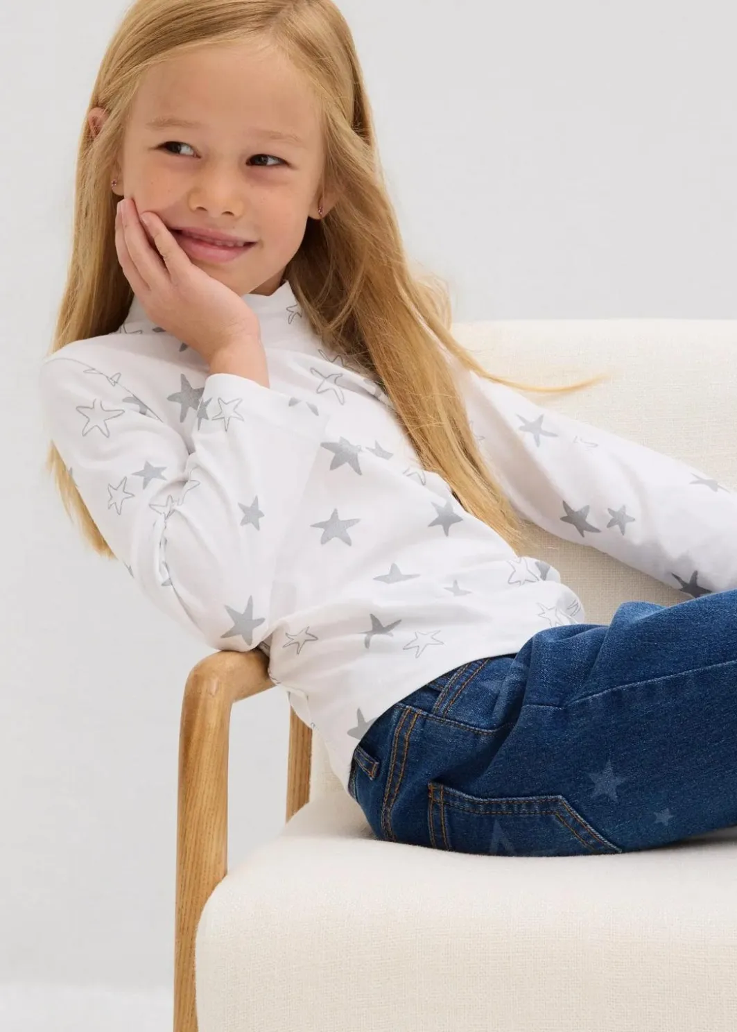 Kinder bonprix Mädchen 2-8 Jahre·Nachhaltigere Materialien|Mädchen 9-16 Jahre·Nachhaltigere Materialien|Langarmshirt aus elastischem Bio-Baumwoll-Mix (2er Pack)