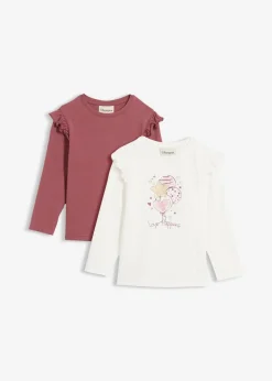 Kinder bonprix Mädchen 2-8 Jahre·Nachhaltigere Materialien|Mädchen 9-16 Jahre·Nachhaltigere Materialien|Langarmshirt aus elastischem Bio-Baumwoll-Mix (2er Pack)