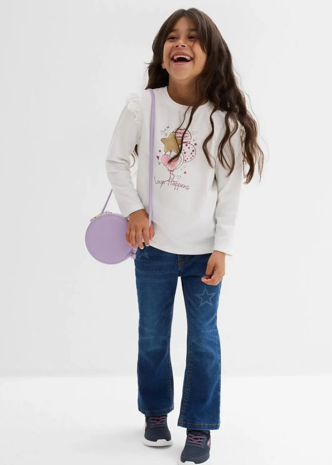 Kinder bonprix Mädchen 2-8 Jahre·Nachhaltigere Materialien|Mädchen 9-16 Jahre·Nachhaltigere Materialien|Langarmshirt aus elastischem Bio-Baumwoll-Mix (2er Pack)