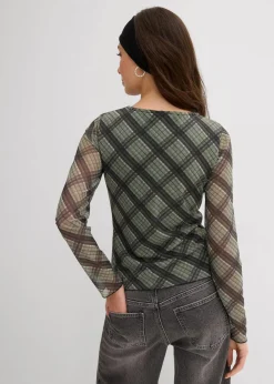 Langarmshirt aus feinem Mesh Damen Shirts & Tops