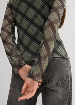 Langarmshirt aus feinem Mesh Damen Shirts & Tops