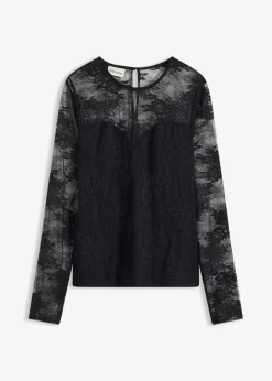 Online Langarmshirt aus feiner Spitze Damen Shirts & Tops