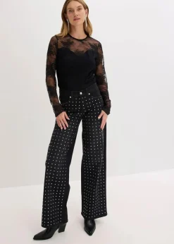 Online Langarmshirt aus feiner Spitze Damen Shirts & Tops