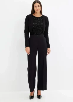 Damen bonprix Shirts & Tops|Nachhaltigere Materialien|Langarmshirt aus Glitzer-Mesh
