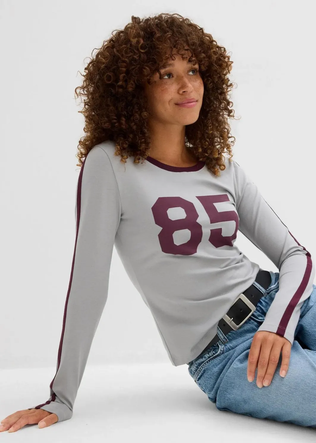 Clearance Langarmshirt aus leichtem Jersey Damen Shirts & Tops|Nachhaltigere Materialien