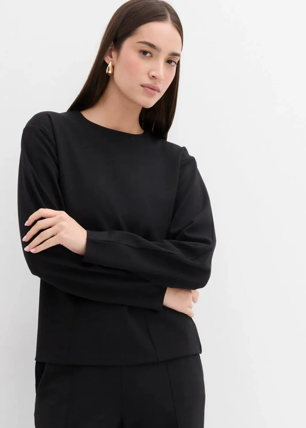 Damen bonprix Shirts & Tops|Langarmshirt aus Punto di Roma