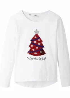 Outlet Langarmshirt aus reiner Bio-Baumwolle mit Wendepailletten Kinder Mädchen 9-16 Jahre·Shirts & Blusen|Mädchen 2-8 Jahre·Nachhaltigere Materialien