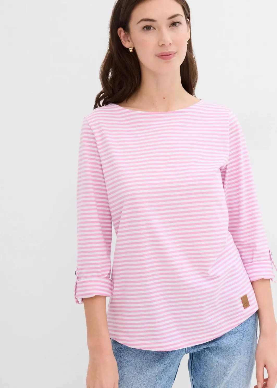 Damen bonprix Shirts & Tops|Langarmshirt aus reiner Baumwolle