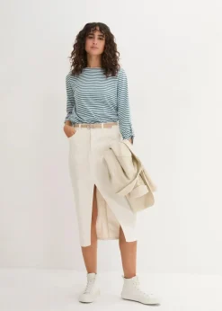 Clearance Langarmshirt aus reiner Baumwolle Damen Shirts & Tops