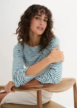 Clearance Langarmshirt aus reiner Baumwolle Damen Shirts & Tops
